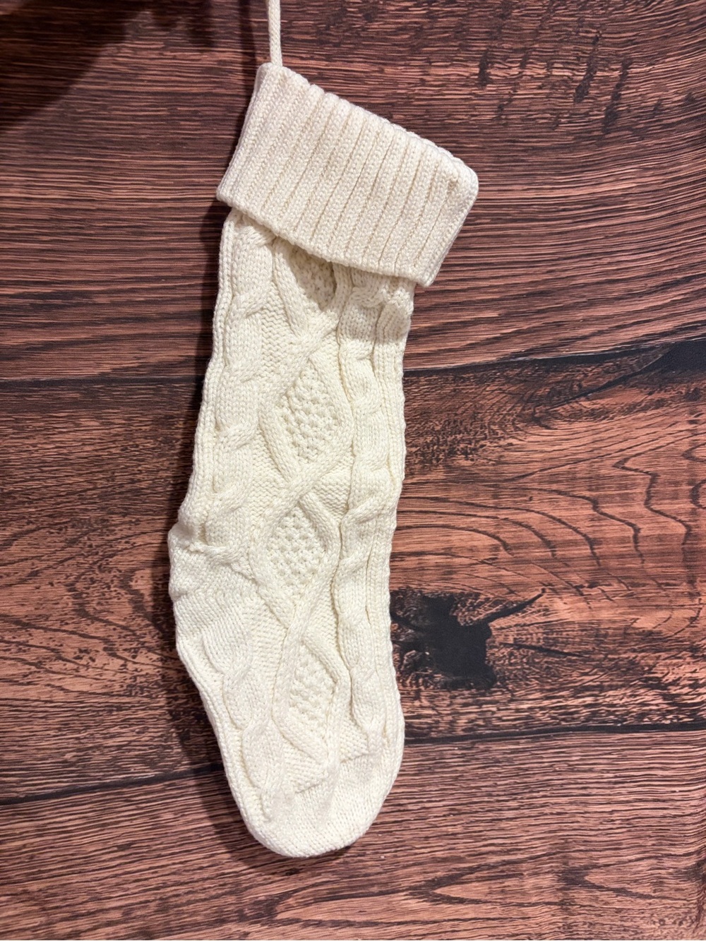 Classic Cream Cable Knit Christmas Stocking